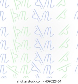 Pattern of zodiac signs, doodles, libra, scorpio,object. Hand drawn.