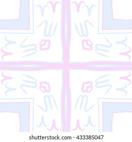 Pattern of zodiac signs, doodles,  object,aries,scorpio,stripes,cross, spot, copy space,hole, circular. Hand drawn.