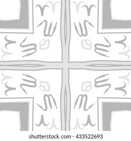 Pattern of zodiac signs, doodles,  object,aries,scorpio,stripes,cross, spot, copy space,hole, circular. Hand drawn.