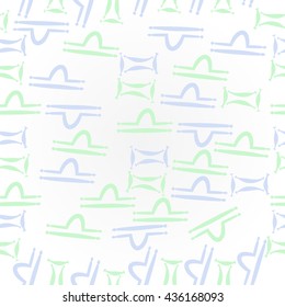   pattern of zodiac signs, doodles,  object,gemini,libra. Hand drawn.