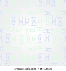    pattern of zodiac signs, doodles,  object,gemini,pisces. Hand drawn.