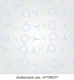  pattern with zodiac signs. Hand drawn.
