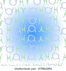   pattern with zodiac signs. Hand drawn.