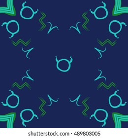 Pattern of zodiac signs. Hand drawn.