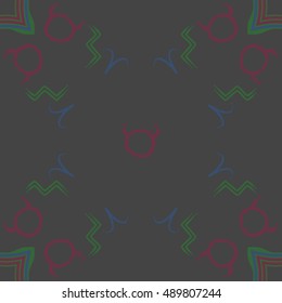 Pattern of zodiac signs. Hand drawn.