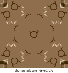 Pattern of zodiac signs. Hand drawn.