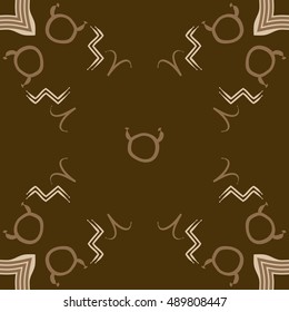 Pattern of zodiac signs. Hand drawn.