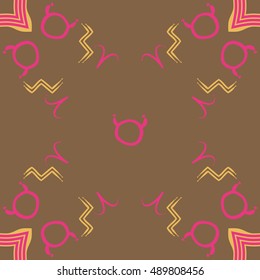 Pattern of zodiac signs. Hand drawn.