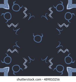 Pattern of zodiac signs. Hand drawn.