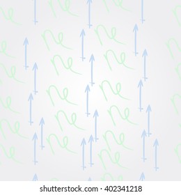 Pattern of zodiac signs motif,sagittarius, capricorn, object. Hand drawn.