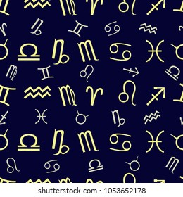 The pattern of the zodiac signs. Vector illustration.