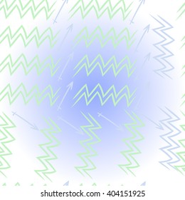 Pattern of zodiac sings, aquarius, sagittarius,  zigzags, hand drawn.