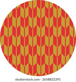 Patrón6-Yagasuri-patrón de plumas de flecha japonesa -oro-rojo