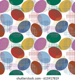 Pattern.Easter eggs abstract, geometric, figure, circle,shapes,mesh,network,netting seamless pattern,Vector illustration