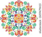 Patterned Art Illustration for Colorful Wallpaper, Decor, Textile, and Background