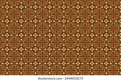 A patterned background with a lot of detail. The pattern is brown and gold. The background is a solid color