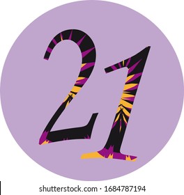 Plantilla de diseño con logotipo en color naranja morado con estampado 21 