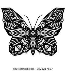 Patterned butterfly illustrations are suitable for tattoos and decorations