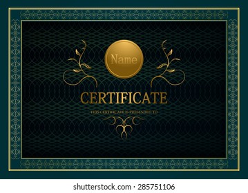 patterned certificate template elegant style