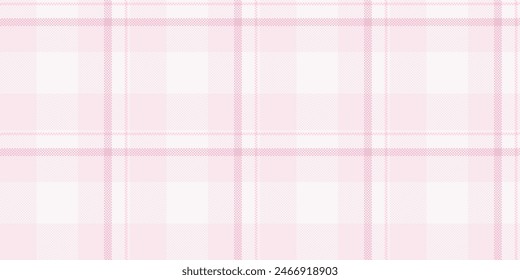 Patterned check seamless tartan, short fabric textile background. Soft plaid pattern texture vector in white and light color.