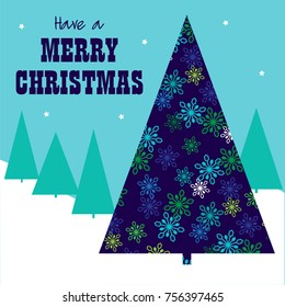 patterned christmas tree scene  graphic 