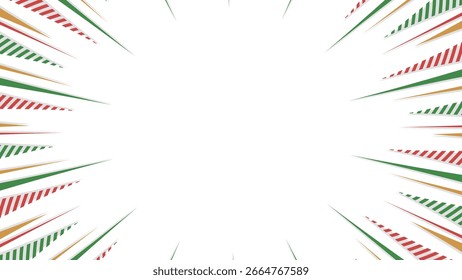 Patterned concentration line, background frame, pop design, Christmas color