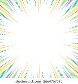 Patterned concentration line, background frame, pop design, square size