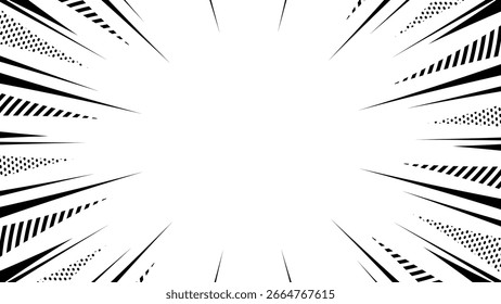 Línea de concentración estampada, marco de fondo, diseño pop