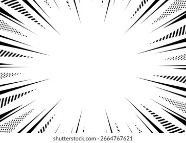 Patterned concentration line, background frame, pop design