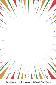 Patterned concentration line, background frame, pop design, Christmas color, Vertical