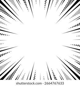 Patterned concentration line, background frame, pop design, square size