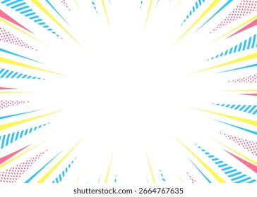 Patterned concentration line, background frame, pop design