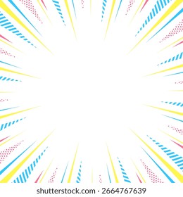 Patterned concentration line, background frame, pop design, square size