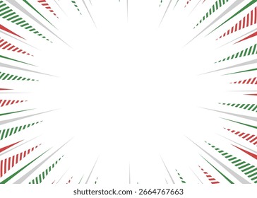 Patterned concentration line, background frame, pop design, Christmas color