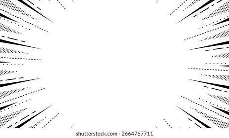 Patterned concentration line, background frame, pop design