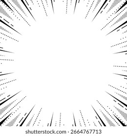 Linha de concentração padronizada, quadro de fundo, design pop, tamanho quadrado