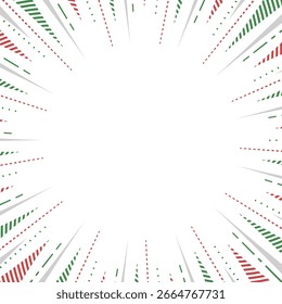 Patterned concentration line, background frame, pop design, Christmas color, square size