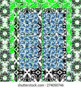 Patterned creative frame in the form of square tiles