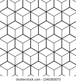 Patterned Cube Background Hexagonal Shape. Abstract Impossible.Completely Seamless.geometric 3d Vector Wallpaper.honeycomb. Isometric.together.squares.vector