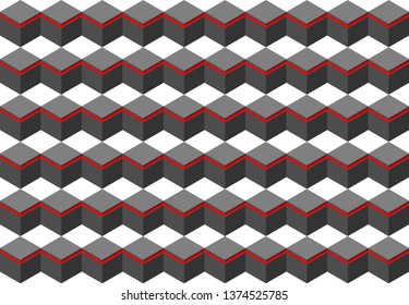 Patterned cube background hexagonal shape. Abstract impossible.Completely seamless.geometric 3d vector wallpaper