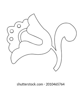 Patterned curls close-up on a white background. Fragments of vector graphics. Material for creating ornaments and seamless designs.