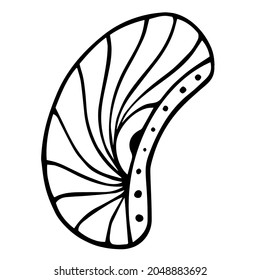 Patterned curls close-up on a white background. Fragments of vector graphics. Material for creating ornaments and seamless designs.