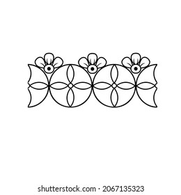 Patterned curls close-up on a white background. Fragments of vector graphics. Material for creating jewelry and seamless designs.