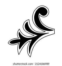 Patterned curls close-up on a white background. Fragments of vector graphics. Material for creating jewelry and seamless designs.