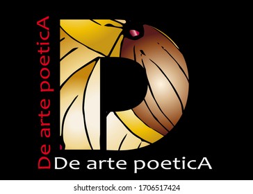 Patterned D Letter, Logo Design on a black background