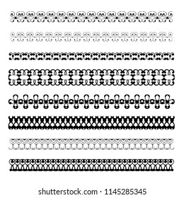 Patterned, decorative frame for decorating invitations, postcards and other printed products.