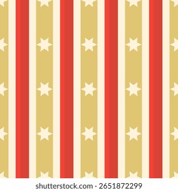 A patterned design featuring alternating stripes and stars in re