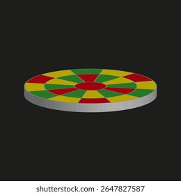 Patterned disc surface. Circular mosaic design. Abstract geometric round. Vibrant vector element.