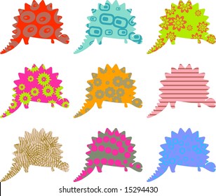patterned dragons - vector