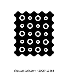 Icono de glifo de tejido con patrones. Función de material. Industria textil. Símbolo negro